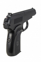 Пистолет металлический черный игровой стреляет пульками 6 мм - изображение 3
