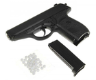 Пистолет металлический на пульках 6 мм игровой черный игровой - изображение 2