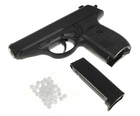 Пистолет металлический на пульках 6 мм игровой черный игровой - изображение 6