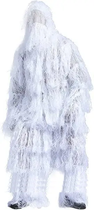Маскировочный защитный легкий зимний костюм накидка из синтетической нити воздухопроницаемый 57х76 см белый под снег универсальный полевой (Kali) - изображение 1