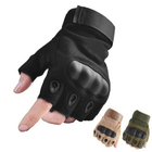 Штурмові рукавички без пальців Combat похідні захисні армійські Чорний - L (Kali) - зображення 6