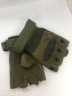 Штурмові рукавички без пальців Combat похідні захисні армійські Оливка - XL (Kali) - зображення 7