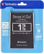 Жорсткий диск Verbatim Store n Go 1TB 53023 2.5" USB 3.0 External Blister Black - зображення 5