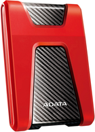 Жорсткий диск ADATA DashDrive Durable HD650 1TB AHD650-1TU31-CRD 2.5" USB 3.1 External Red - зображення 2