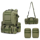 Тактичний військовий рюкзак з підсумками олива - зображення 1