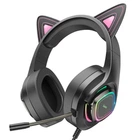 Навушники Hoco W107 Cute cat luminous CAT EAR GAMING headphones Phantom Cat Black