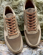 Черевики тактичне взуття кросівки полегшені (літо) натуральна гідрофобна шкіра посилена п’ята та носок Койот 42 - зображення 3