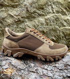 Ботинки кроссовки тактическая обувь облегченные (лето) натуральная гидрофобная кожа усиленная пятка и носок Койот 41 - изображение 4