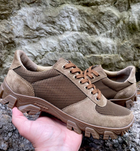 Ботинки кроссовки тактическая обувь облегченные (лето) натуральная гидрофобная кожа усиленная пятка и носок Койот 38 - изображение 2