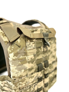 Військова тактична Плитоноска для плит 300х250мм та бічним камербандом для кевлару, CORDURA 500D, колір Піксель ЗСУ - изображение 4
