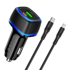 Автомобільний зарядний пристрій Borofone BZ14A PD20W+QC3.0 Type-C to Lightning 3A Чорний