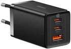 Сетевое зарядное устройство Baseus GaN5 Pro 65W (2xType-C+USB) + Кабель Type-C to Type-C 100W) Black (CCGP120201)