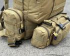 Рюкзак тактичний військовий 60 л з підсумками MOLLE водостійкий , військовий рюкзак Oxford 600D Койот - зображення 7