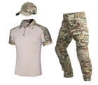 Тактический летний военный коcтюм форма Gunfighter футболка поло, штаны+наколенники, кепка р.M - изображение 1