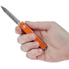 Нож Microtech UTX-70 Double Edge Apocalyptic DFS Serrator Distressed Orange (147-D12DOR) - изображение 5