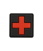 Шеврон гумовий "Медик" червоний Хрест раз. 3*3 см - зображення 1