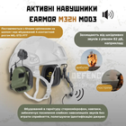 Навушники тактические активные с микрофоном на шолом Earmor M32H MOD3 Helmet Version | Ranger Green - изображение 10