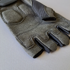 Щільні тактичні армійські рукавички з відкритими пальцями на липучці для риболовлі полювання PRO TACTICAL чорні АН8808 розмір XL - зображення 5