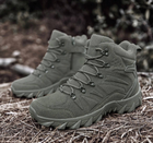 Армейские берцы мужские кожаные ботинки Оливковый 42 размер надежная защита и комфорт для длительного использования качество и прочность - изображение 4