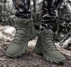 Армейские берцы мужские кожаные ботинки Оливковый 42 размер надежная защита и комфорт для длительного использования качество и прочность - изображение 6