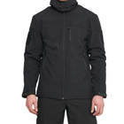 Тактическая мужская курточка с 6 карманами Combat Soft Shell Софтшел черный размер M - изображение 1