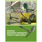 Складна лопата, туристична лопата для кемпінгу, міні лопата, саперна лопата Shovel Mini + чохол. Колір зелений - зображення 5