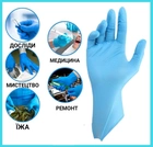 Перчатки нитриловые Medicom SafeTouch® Slim Blue текстурированные без пудры голубые размер M 100 шт (3,6 г.) - изображение 3