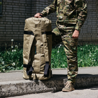 Сумка баул военная, Оксфорд баул армейский койот з клапаном 120 л тактический баул, тактический баул-рюкзак - изображение 4