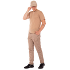 Летняя футболка мужская тактическая Jian 9190 размер 3XL (54-56) Бежевая (Песочная) материал хлопок - изображение 4