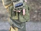 Тактична кобура на стегно Tactic універсальна кобура на пояс з кишенею під магазин колір Олива (holster-1019-olive) - зображення 7