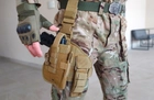 Тактическая набедренная кобура Tactic универсальная кобура на пояс с карманом под магазин цвет Койот (holster-1019-coyote) - изображение 3