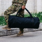 Сумка баул військова, армійський баул Оксфорд чорний 100 л тактичний баул з клапаном, тактичний баул-рюкзак - зображення 5