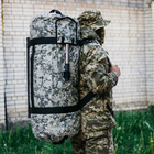 Баул-сумка 100л армійська Оксфорд піксель з кріпленням для каремату та саперної лопати. - зображення 2