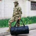 Сумка баул військова, армійський баул Оксфорд чорний 120 л тактичний баул, тактичний баул-рюкзак - зображення 6