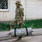 Баул сумка військова, баул армійський Оксфорд піксель 100 л тактичний баул, тактичний баул-рюкзак - зображення 4