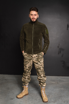 Кофта флисовая мужская военная тактическая с липучками под шевроны ВСУ (ЗСУ) Пиксель 8714 56 размер хаки - изображение 8