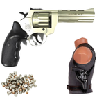 Револьвер под патрон Флобера Profi 4.5" сатин пластик с Кобурой - изображение 1
