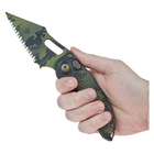 Ніж Microtech Stitch Olive Camo Signature Series Serrator (169-3OCS) - зображення 5