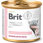 Влажный корм для кошек Brit VD Hypoallergenic при аллергии с лососсем и горохом 200 г
