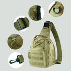 Тактична сумка через плече з системою молле Hawk олива - зображення 3