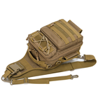 Тактична сумка через плече рюкзак однолямковий тактичний Hawk камуфляж мультикам17л - зображення 3