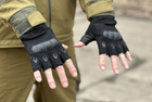 Тактические безпалые перчатки Tactic армейские перчатки с защитой костяшек размер L цвет Черный (oakley-black-L) - изображение 4