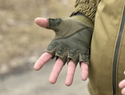 Тактические безпалые перчатки Tactic армейские перчатки с защитой костяшек размер L цвет Олива (oakley-olive-L) - изображение 7