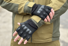 Тактические безпалые перчатки Tactic армейские перчатки с защитой костяшек размер XL цвет Черный (oakley-black-xl) - изображение 5