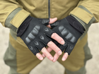 Тактические безпалые перчатки Tactic армейские перчатки с защитой костяшек размер XL цвет Черный (oakley-black-xl) - изображение 7