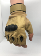 Военные штурмовые перчатки без пальцев Combat походные армейские защитные Песочный XL (Kali) - изображение 2