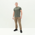 Чоловічі футболки з коротким рукавом для військових з липучками на рукавах Оливковий XXL - зображення 3