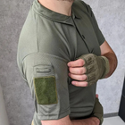 Мужская футболка поло с коротким рукавом для военных тактическая Хаки M - изображение 4