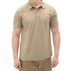 Мужская тактическая футболка поло с коротким рукавом поло для военных с липучками на рукавах Бежевый L - изображение 1