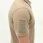 Чоловічі футболки поло з коротким рукавом поло для військових з липучками на рукавах Бежевий L - зображення 5